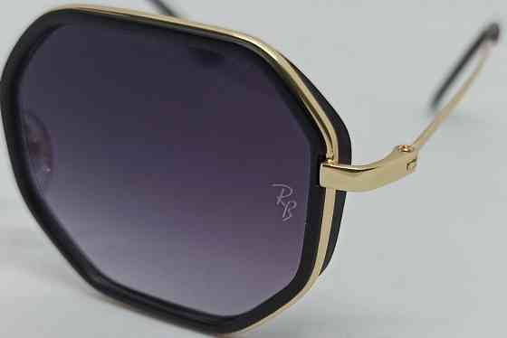 Брендові окуляри унісекс-сіро фіолетовий градієнт у золотому металі. Київ