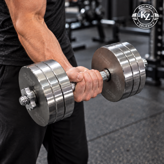 Гантелі набірні 2 по 28 кг металеві без покриття Kachai Zelezo Iron Pro Київ