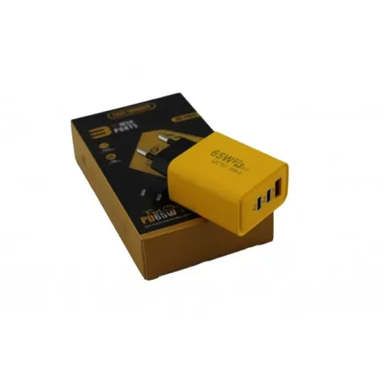 Адаптер USB та 2 TYPE C 65W для заряджання портативних пристроїв на 3 роз'єми, підтримка швидкої зарядки Одеса