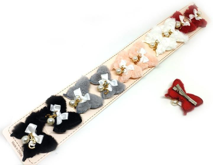 Заколки детские для волос из меха Бабочка 10 шт Киев - изображение 1