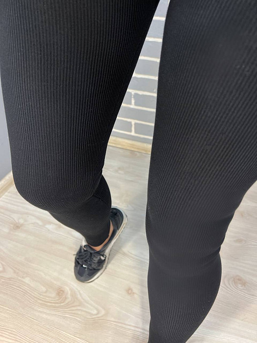 Лосини жіночі Ластівка 5247 рубчик широкий пояс утеплені на хутрі чорні, чорний, L Київ - фото 16