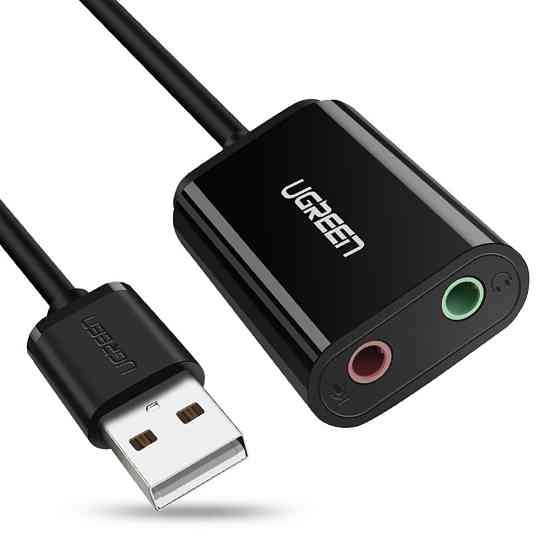 Внешняя звуковая карта Ugreen US205 (Черная, 15см) Николаев