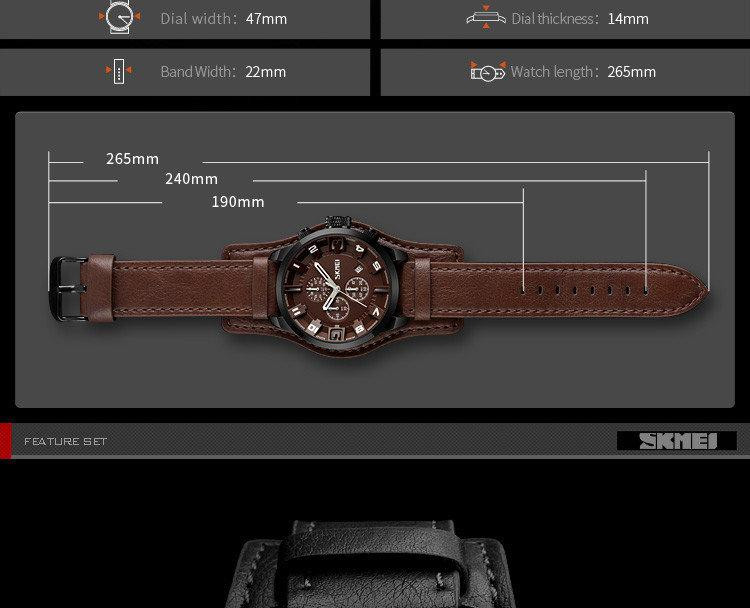 Мужские классические часы Skmei 9165 Brown-Brown Киев - изображение 8