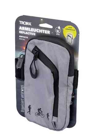 Сумка світловідбивна на руку Troika Armleuchter для активного відпочинку Сірий Київ