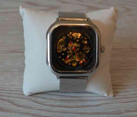 Чоловічий механічний годинник Skmei 9184 скелетон (Сріблястий) Вінниця