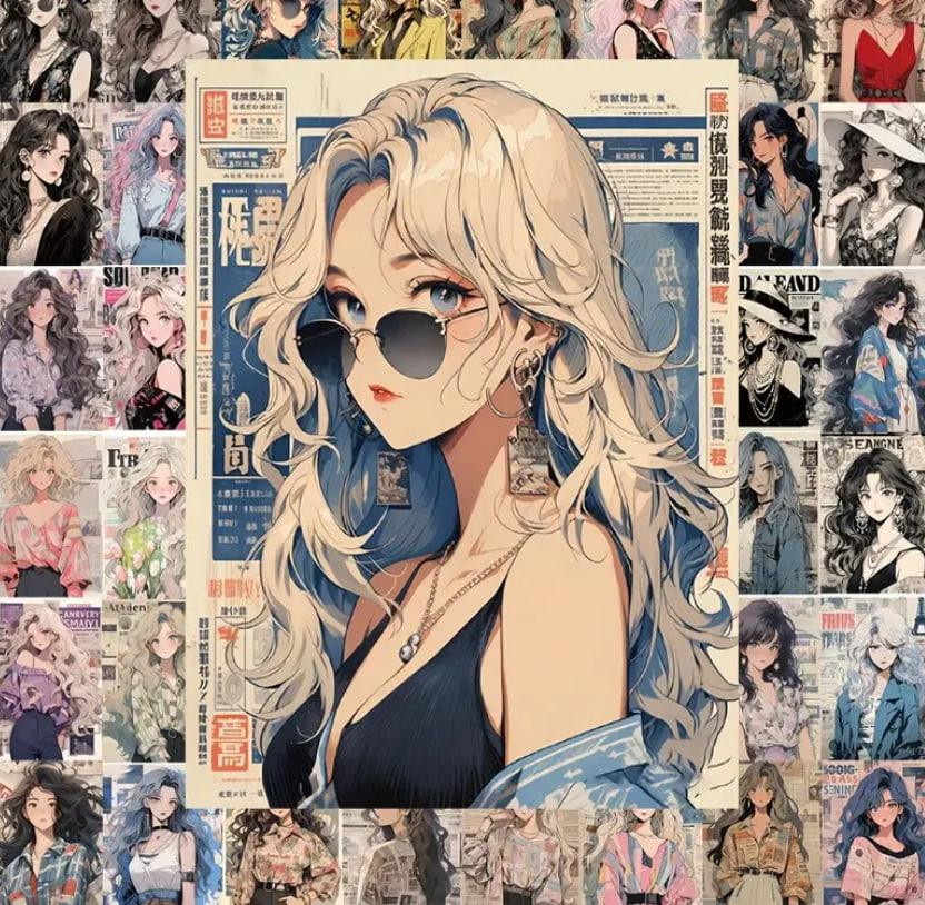 Наклейки з малюнками дівчат, модні жіночі постери-наклейки, стікерпак дівчата, набір 60 штук Київ - фото 1