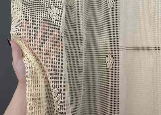 Тюль сітка VR-Textil Juli № 1876т Арка на кухню колір молочний з карамельним 200х150 см (53-0142) Київ