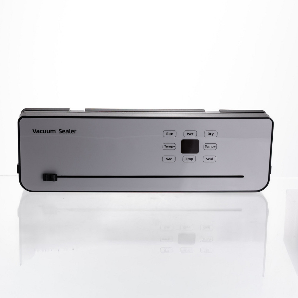 Вакууматор побутовий сенсорний для сухих і вологих продуктів 120 Вт із вбудованим різаком пакувальник вакуумний Сріблястий Київ - фото 3