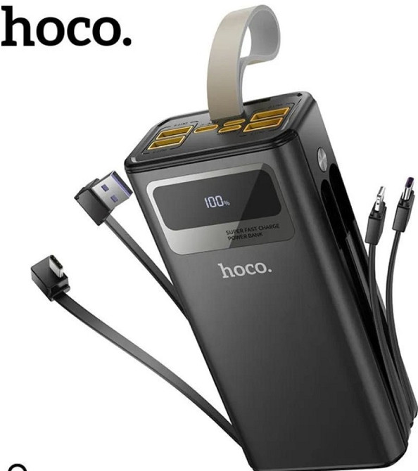 Повербанк Hoco DB58 30000mAh 22.5W с кабелями и фонариком. Харьков - изображение 4