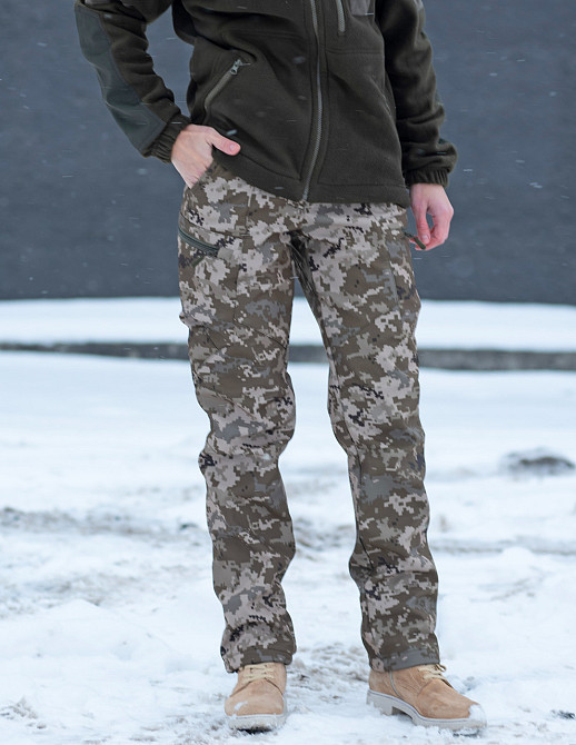 Жіночі тактичні штани Softshell на флісі 44, Піксель ММ-14 Запоріжжя - фото 1