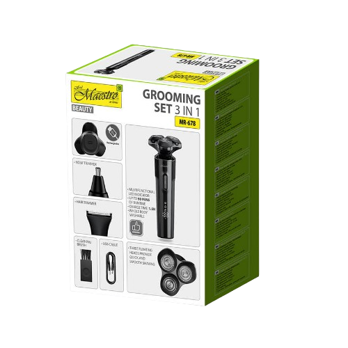 Набір для стрижки акумуляторний 3,7W 800mAh 3в1 MR-678 Maestro Житомир - фото 5