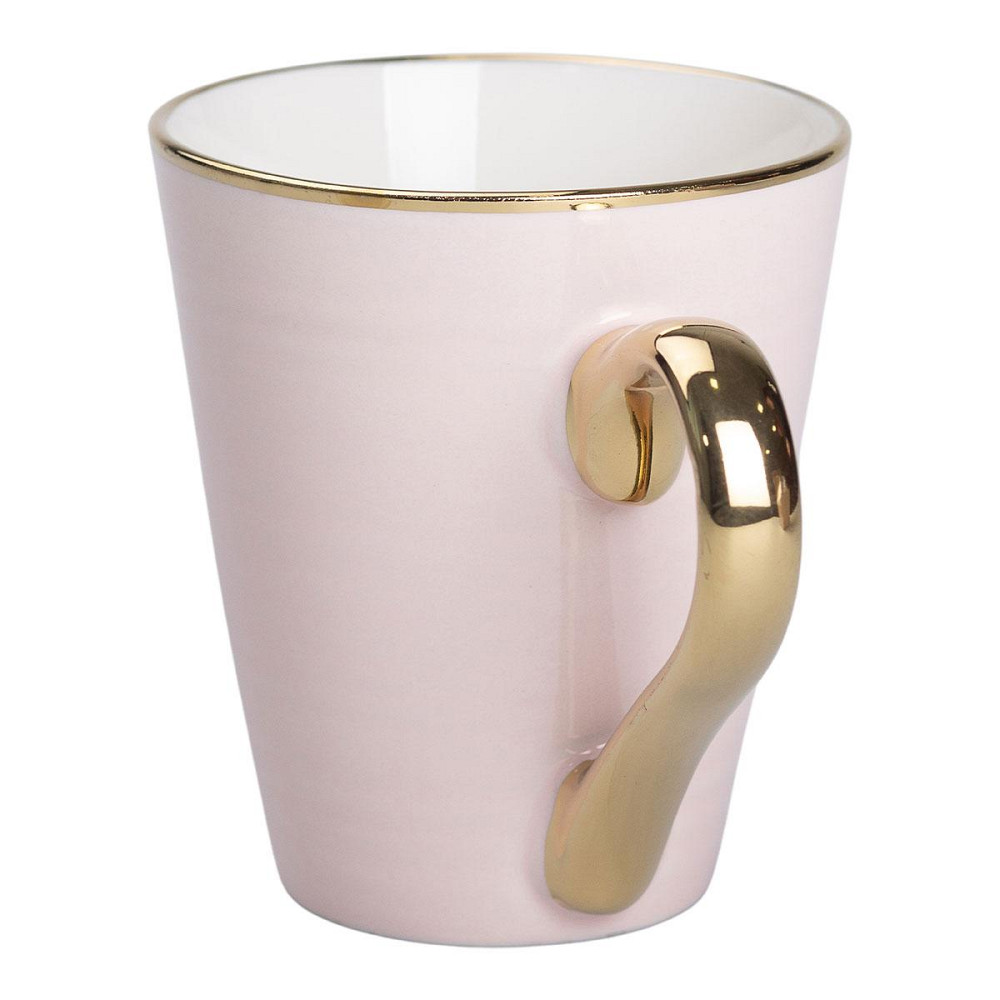 Чашка порцелянова із золотим обідком та позолоченою ручкою 320 (мл) Рожева RX-N240624P Київ - фото 2