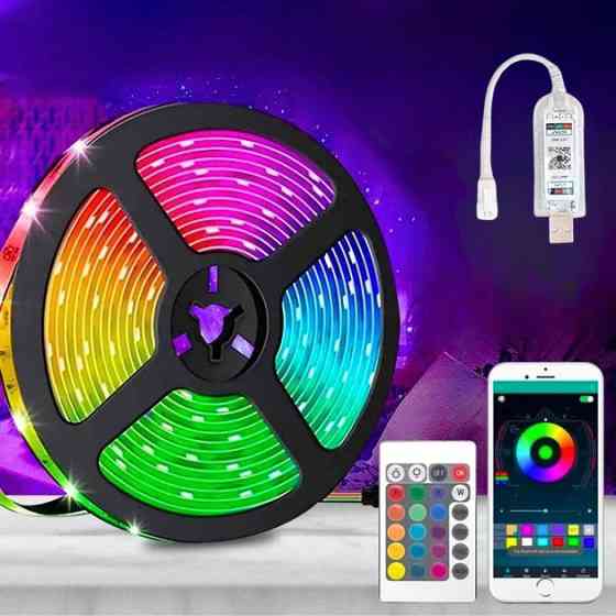 Світлодіодна USB стрічка 6060 5м з динамічними режимами Світлодіодне RGB освітлення на самоклейці з пультом DU-60 Львов