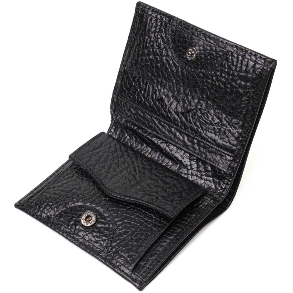 Компактный кошелек с удобным функционалом из натуральной кожи Tony Bellucci 22069 Черный Киев - изображение 5
