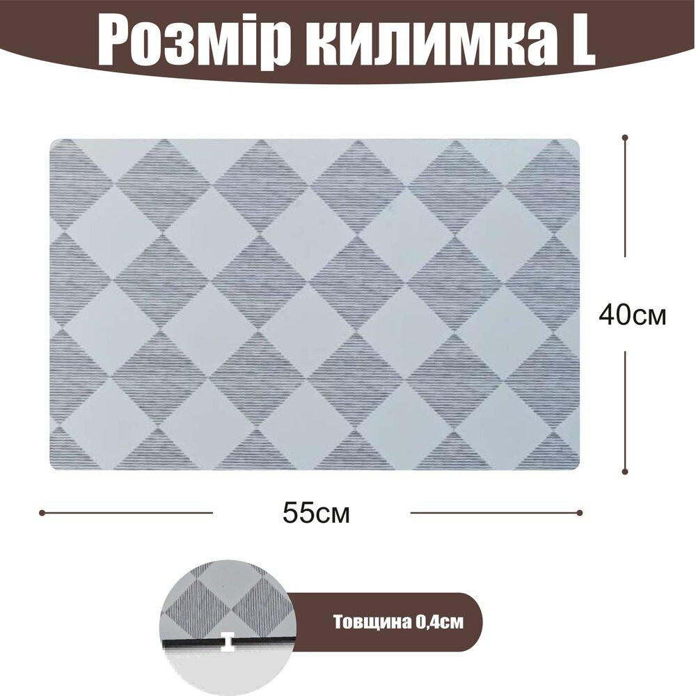 Антиковзаючий кухонний килимок - Абсорбуючий килимок для сушіння посуду - Килимок під кавоварку 40х55 см Сірий Буча - фото 2