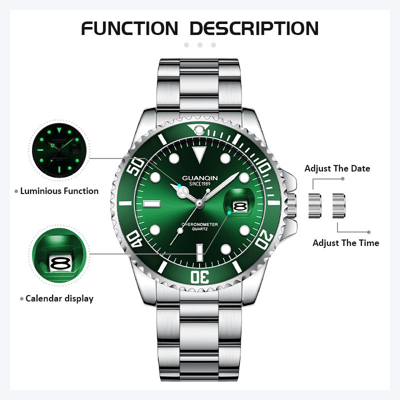 Годинник чоловічий водостійкий Guanquin Materhorn 5 Bar Сріблястий Вінниця - фото 5