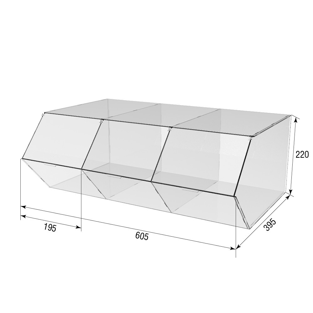 Диспенсер  EKOSTAR для конфет сухофруктов 3 ячейки Киев - изображение 4