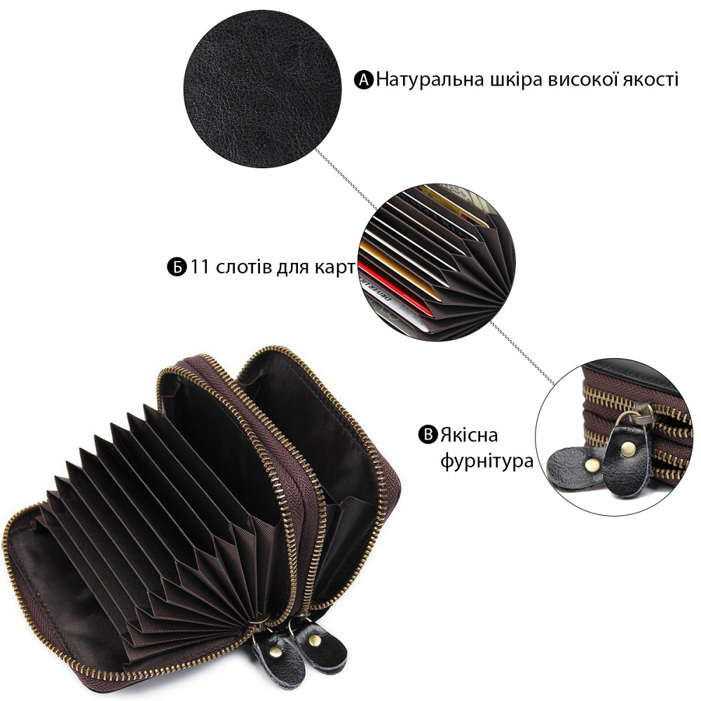 Визитница Vintage 14964 кожаная Коричневая Киев - изображение 5