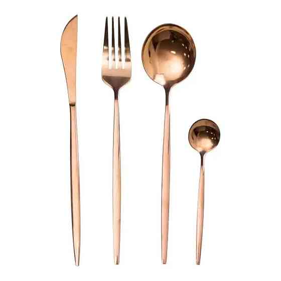 Yiwu Набір столових приборів 24 предмети набір ложок виделок і ножів на 6 персон Бронзовий HP-2 Київ