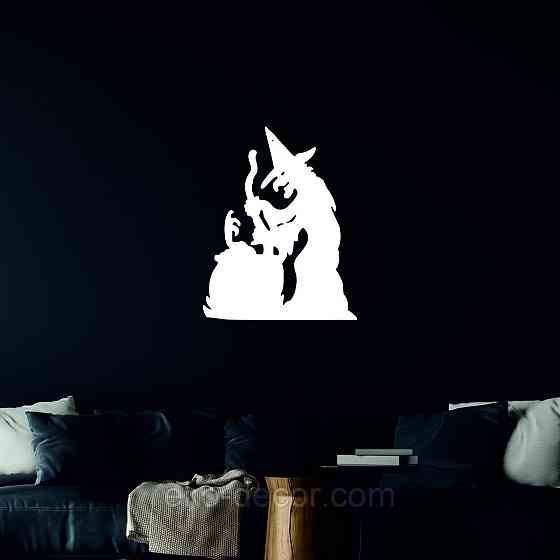 Декоративное настенное 3D Панно «Ведьма», Декор на стену с объемом 110*87 см, Белый Киев