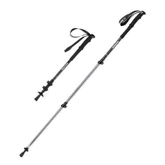 Трекінгова палиця 3-сек. Naturehike Men ST 01 6061 AL NH17D001-Z, алюміній,  чорна Киев