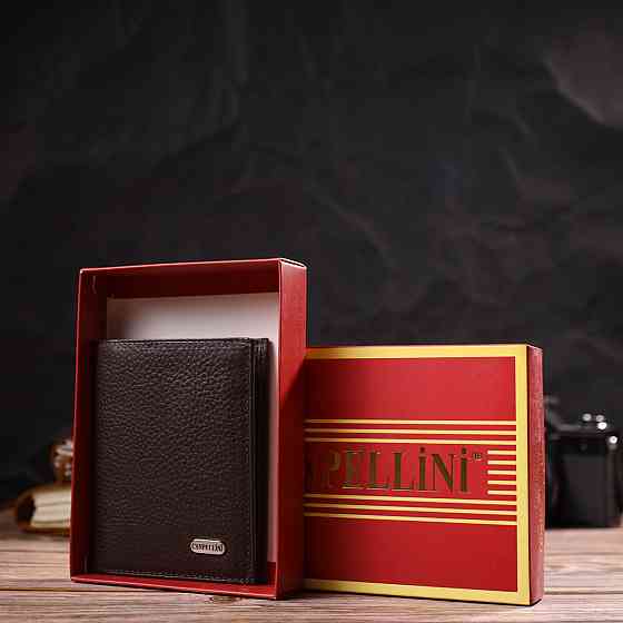 Компактный кошелек для мужчин из натуральной кожи флотар CANPELLINI 21873 Коричневый Киев