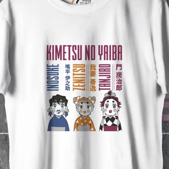 Футболка для подростка мальчика с принтом Клинок, рассекающий демонов Герои 3 WE Размер 160 Anime10395 Днепр