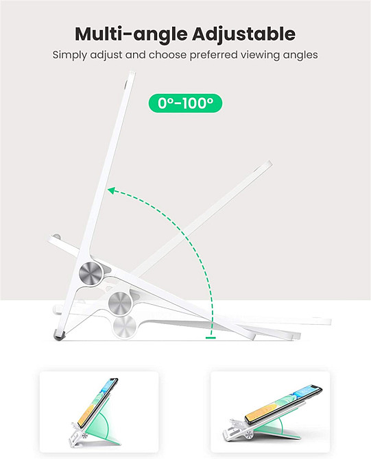 Настільна підставка для телефону UGreen складна телефонна док-станція (Біла) Николаев - изображение 5