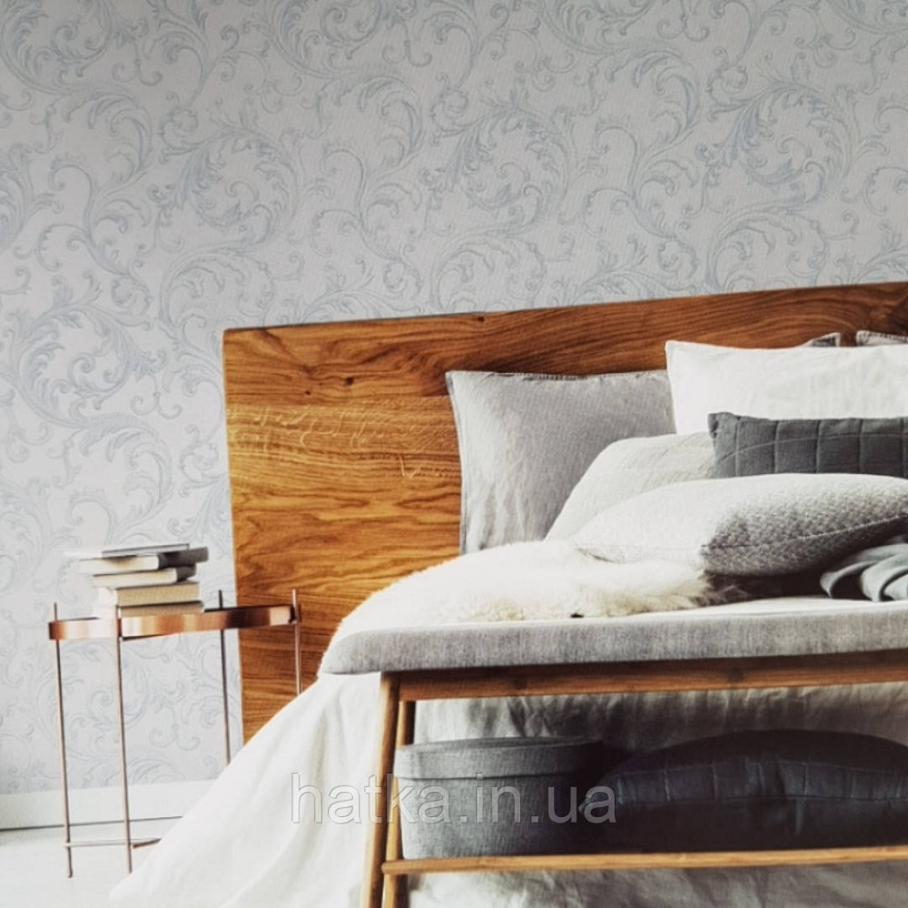 Шпалери вінілові на паперовій основі Sirpi Italian Silk 7 вензель блакитний великий основа під штукатурку Київ - фото 1