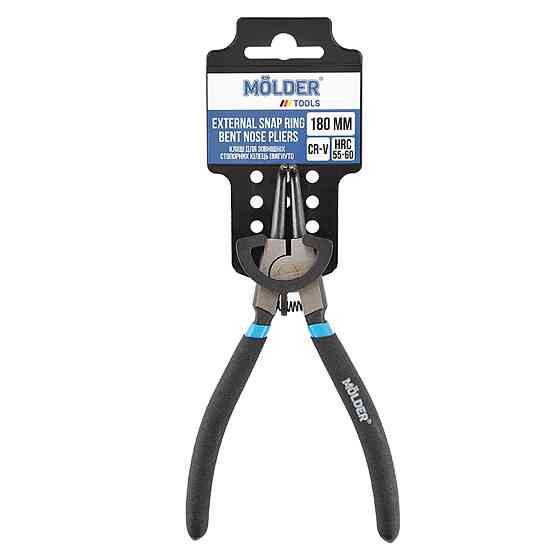 Кліщі Molder для зовнішніх стопорних кілець, вигнуті Cr-V 180мм Киев