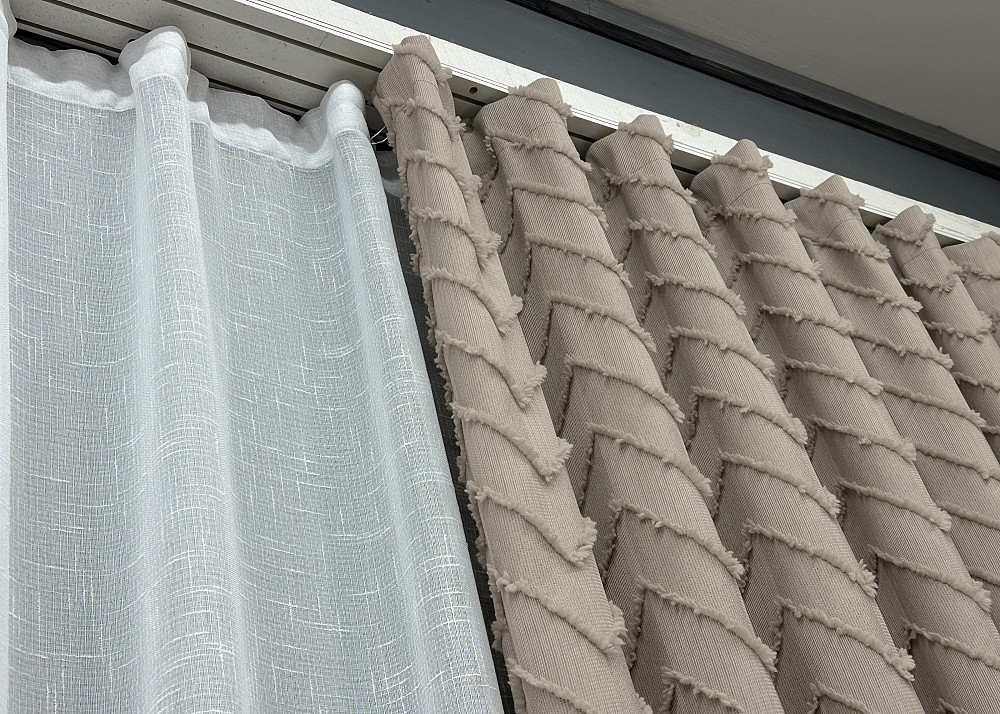 Комплект штор VR-Textil Лен Букле 200х270 2шт и Тюль 600х270 1809ш-115т Тауп с белым 71-043/7 Киев - изображение 8