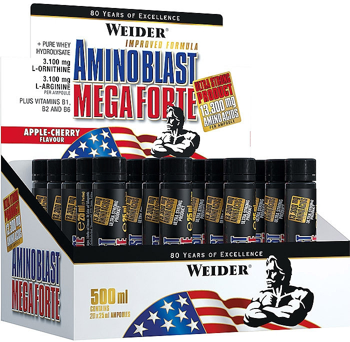Аминокислотный комплекс Weider Amino Blast Mega Forte 20x25 ml (Apple-cherry) Луцк - изображение 1