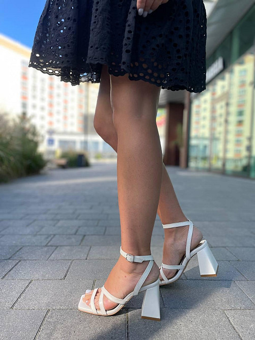 LIRIO Шкіряні босоніжки жіночі бежеві на підборах LIRIO L0282/8073-68 літні р. 35-39 / Босоніжк Коломыя - изображение 7