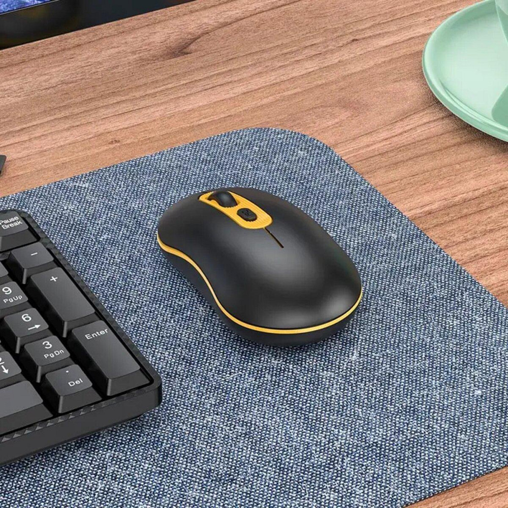 Миша бездротова Hoco GM21 Platinum 2.4G business mouse, колір чорний Yellow 6931474790941 Одеса - фото 4