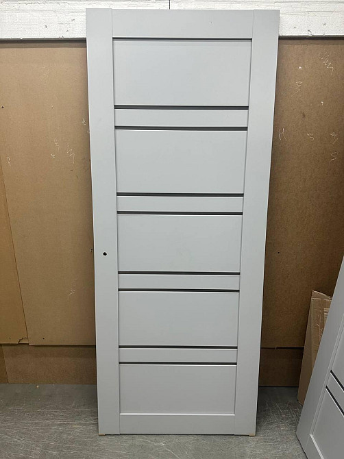 Двері екокошпон, Полотно, серія TETRA, Модель Т-01 (сатин) Колір: Сірий мат. (НОВИНКА) Київ - фото 2