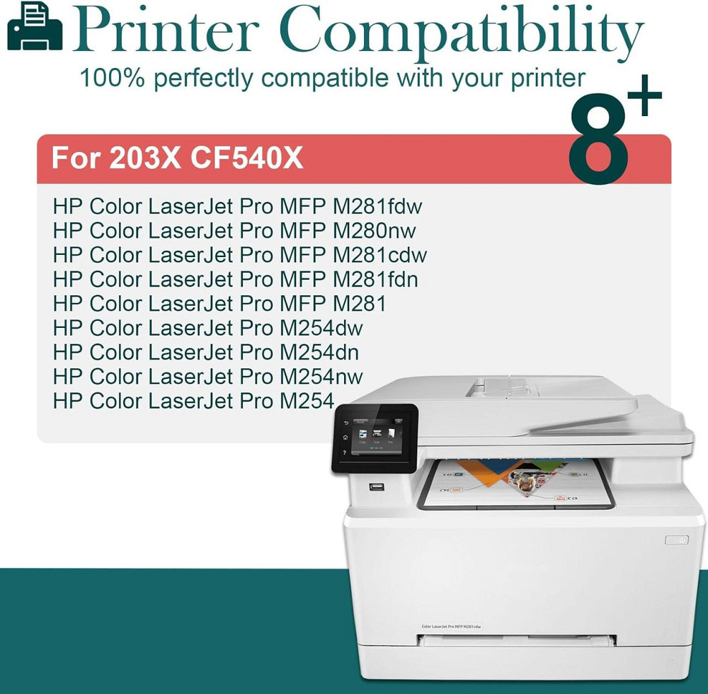 Тонер-картриджі 203X CF540X-CF543X сумісні з HP Color Laserjet Pro MFP M281fdw M254dw M254nw M281fdn M280nw M281cdw M254dn Дніпро - фото 3