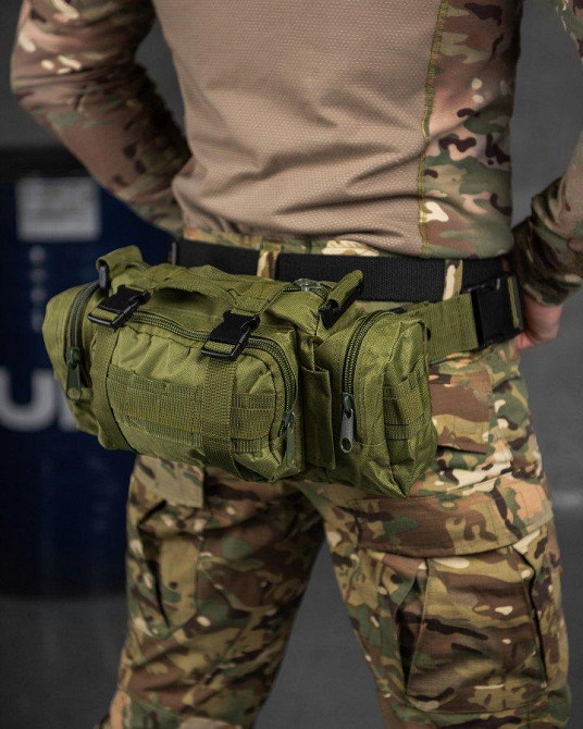 Сумка тактическая наплечная модульная молли  на 5 л олива ВТ7602 Одесса - изображение 1