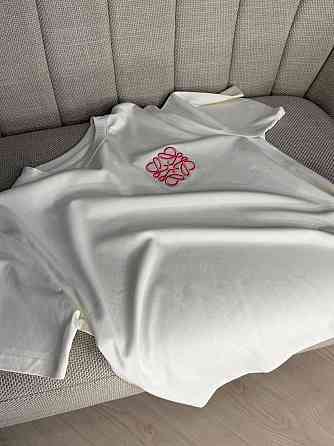 Футболка жіноча A-N 30096 базова напівоверсайз з вишивкою, молочний, one size Київ