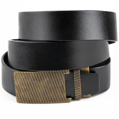 Ремень Vintage Мужской с латунной пряжкой Черный (20331) Винница - изображение 1