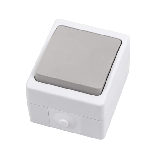 754 білий Вимикач зовнішній прохідний 1кл IP54 Лезард Житомир - фото 1