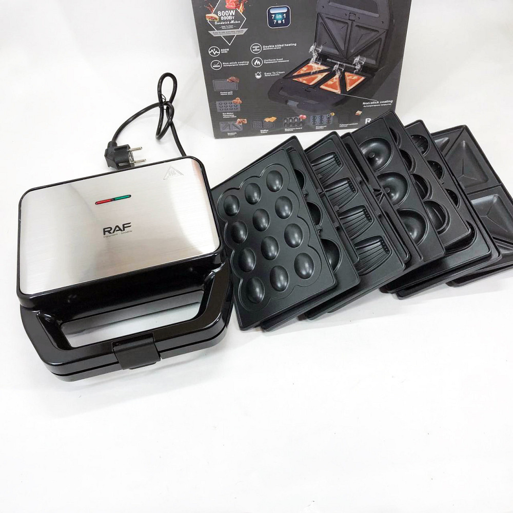 Електрогриль для приготування бургерів вдома RAF R.552 – 7 в 1 800 Вт, Однопостовий контактний гриль ME-87 Львів - фото 7