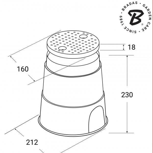 Мала клапанна коробка, люк діаметром 21см, DSSZ-O21G Київ - фото 4