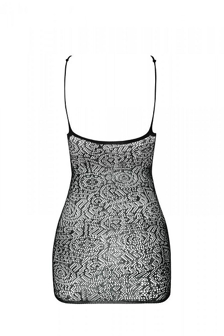 Ажурна мінісукня на тонких бретелях Passion BS096 One Size, red, плетіння на грудях Sex Aura Київ - фото 5