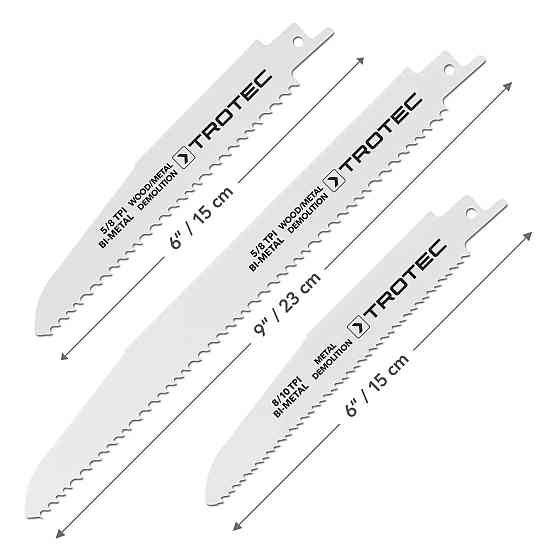 Набор пильных полотен для пилы сабельной Trotec 5 pieces Wood/Metal Set (6215001201) Винница