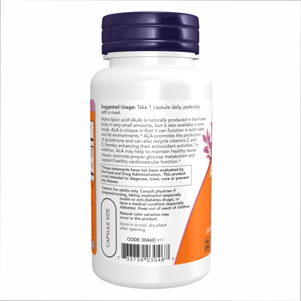 Альфа-липоевая кислота Now Foods Alpha Lipoic Acid 600mg 60 раст капс Киев - изображение 6