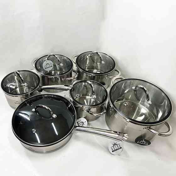 Набір каструль з антипригарним внутрішнім покриттям 12, Набір каструль з антипригарним дном HT-90 Івано-Франківськ