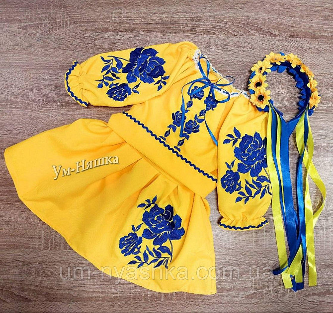 Сукня вишиванка жовто-синя Троянда жовто-синя Кривий Ріг - фото 3