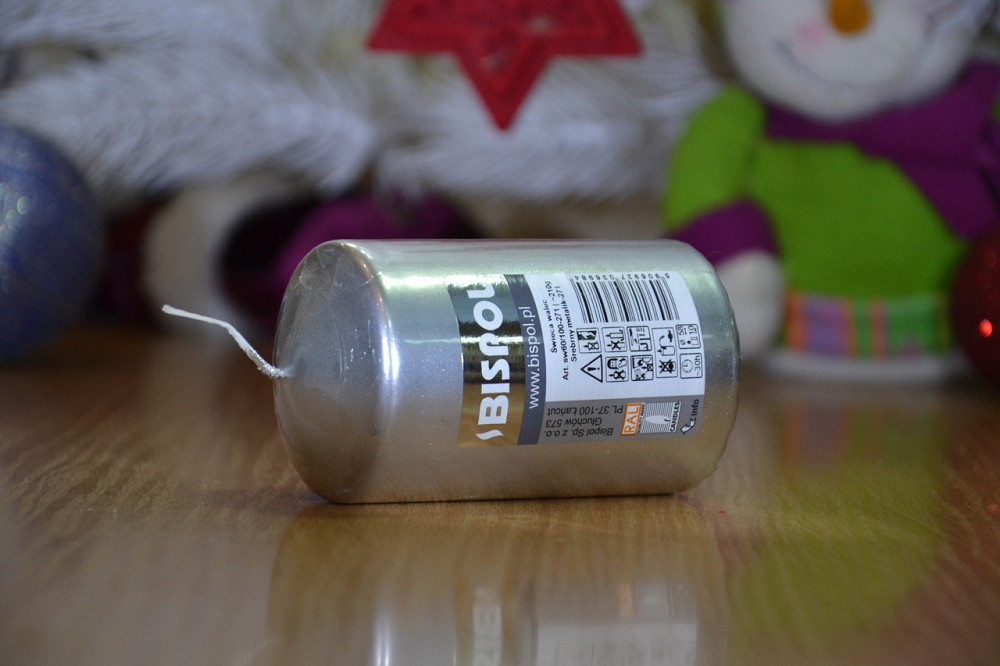 Свічка столова циліндр Bispol AURA Candles sw60/100-271 Срібний металік Луцк - изображение 5