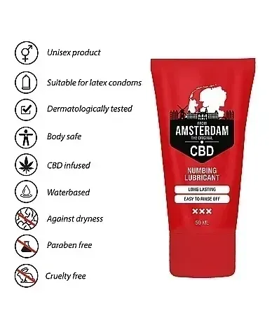 Вагінальний гель на водній основі з пролонгуючим ефектом Original CBD from Amsterdam - Numbing Lubricantl, 50 ml Sex Aura Київ - фото 8
