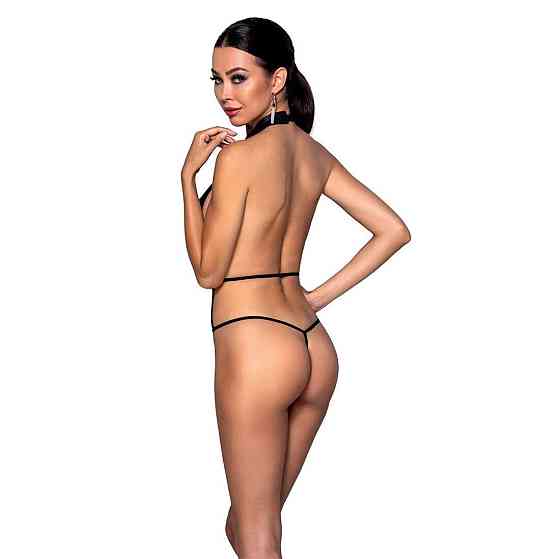 Боді-халтер з екошкіри Passion JANNIES BODY S/M black Sex Aura Київ